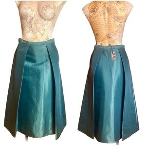 VTG Lord & Taylor 424 Fifth long full heavy structured cotton pleated skirt sz 2